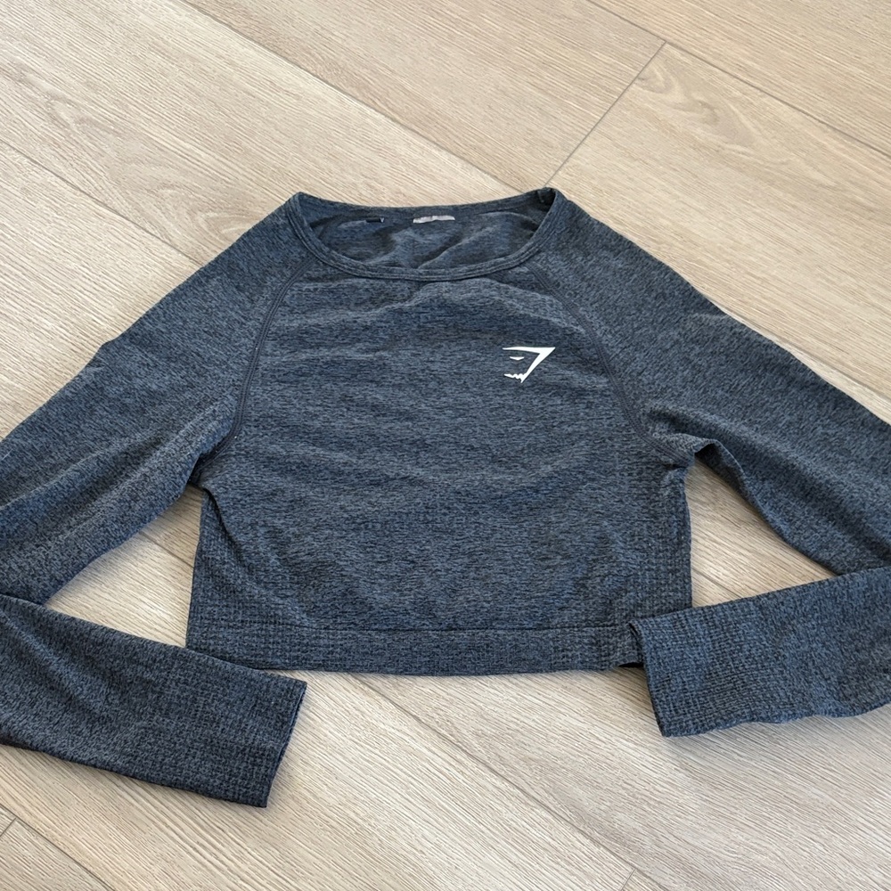 Gymshark Charcoal Long Sleeve Crop Top